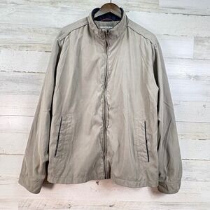 Hawke & Co Sport Mens XL Khaki Performance Windbreaker Jacket Full Zip Golf